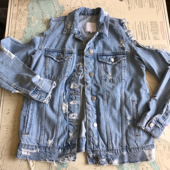 ZARA Distressed Denim Jacket - Picture 3 of 5